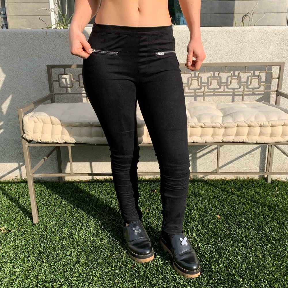 Soft stretch suede pants